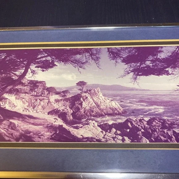 VTG RARE Gene Wright Carmel “The Lone Cypress” Photograph 1976 Signed 6x16 ORIG